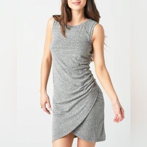 Nine West Heather Gray Tulip Hem Sleeveless T-Shirt Dress